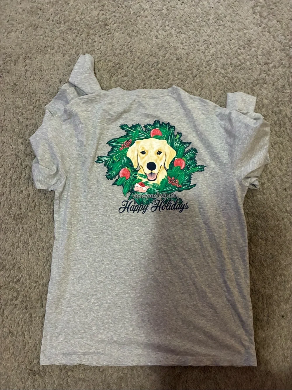 Vineyard Vines Heather Gray Crewneck Tee with Logo - Picture 5 of 5